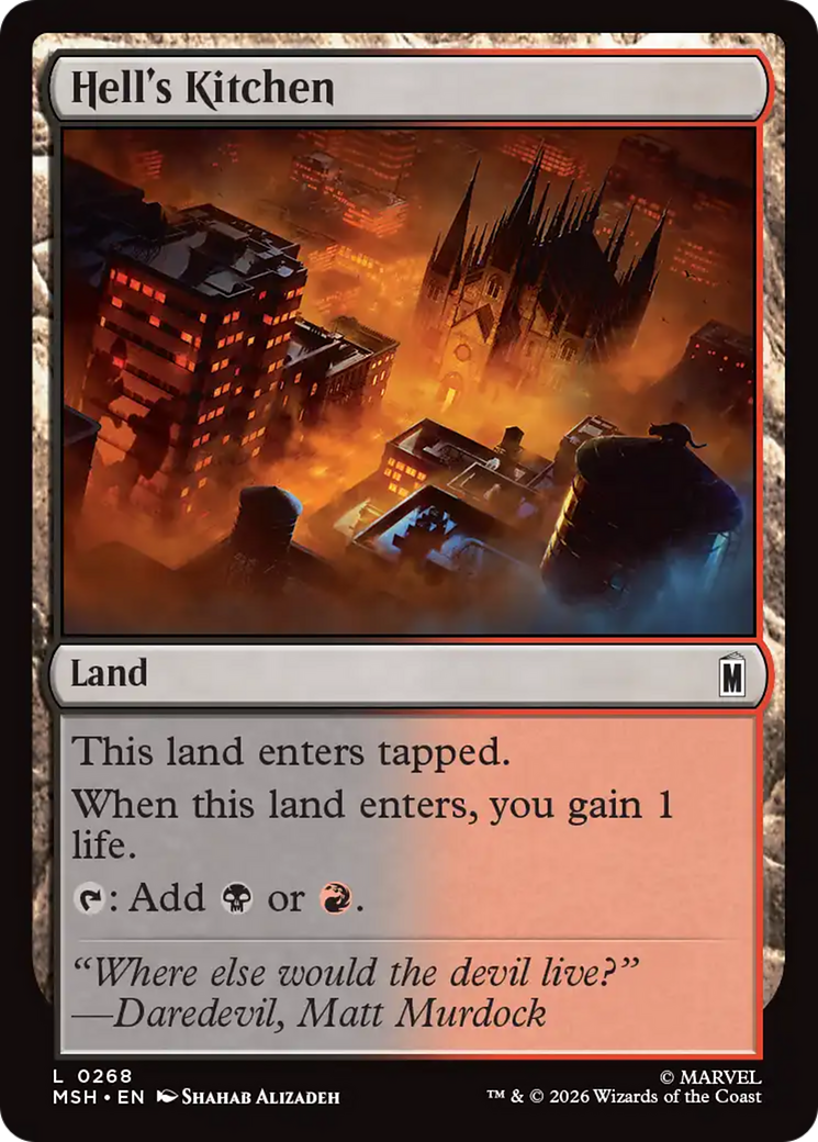 Hell's Kitchen - Common Land card from Marvel Super Heroes