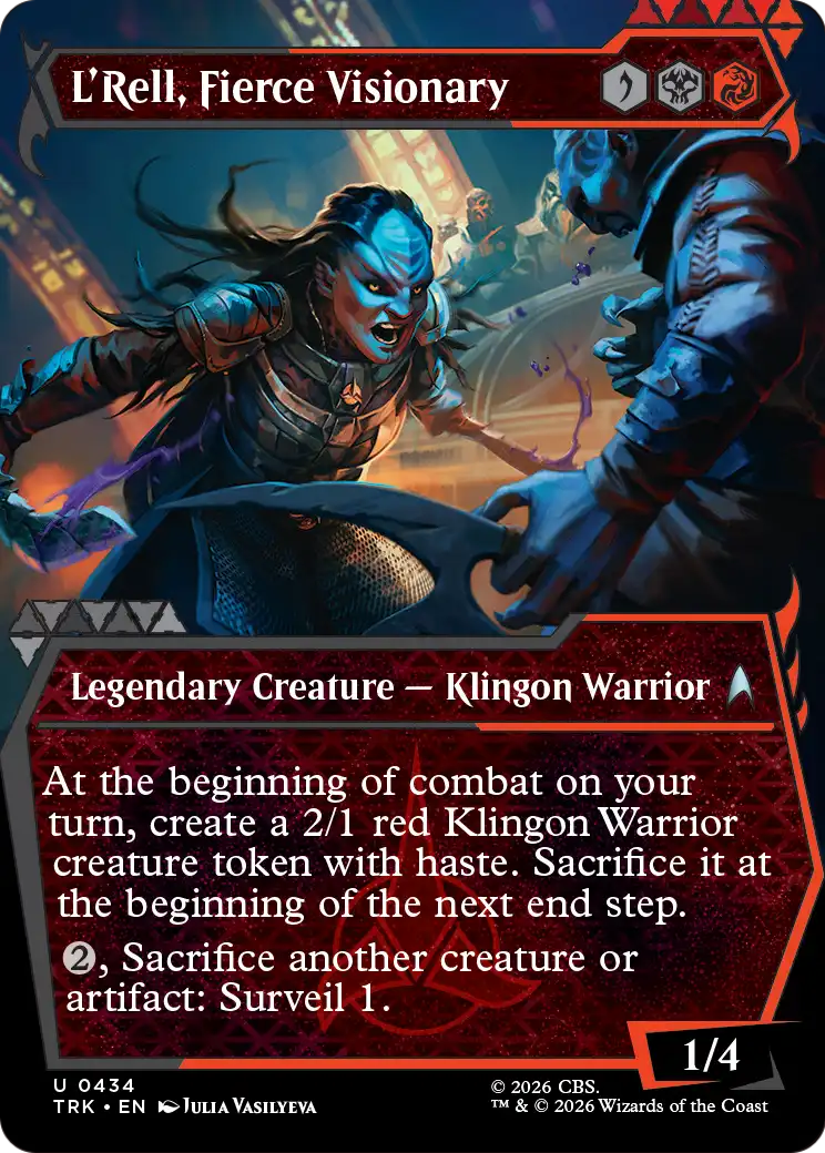 L'Rell, Fierce Visionary - Uncommon Legendary Creature — Klingon Warrior card from Star Trek