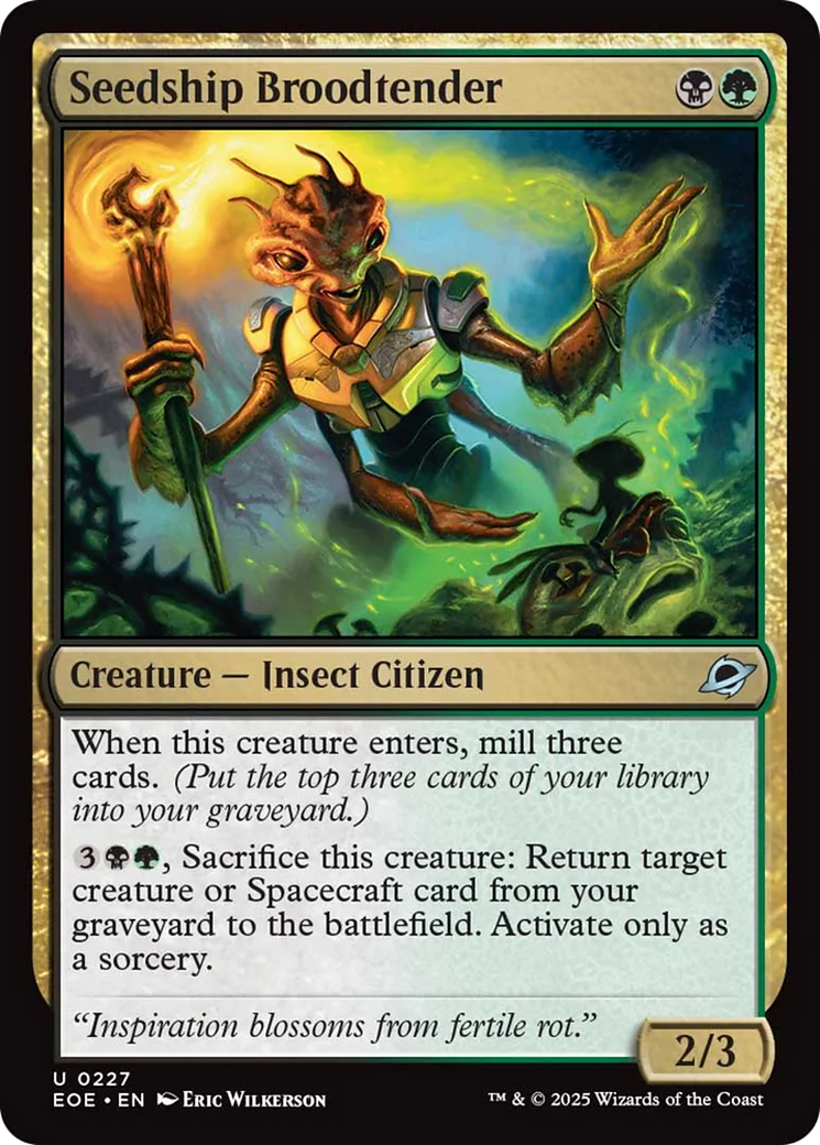 Seedship Broodtender - Uncommon Creature — Insect Citizen card from Edge of Eternities