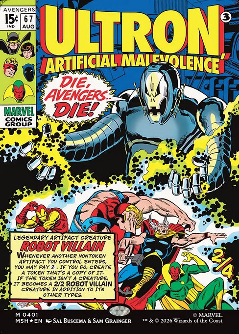 Ultron, Artificial Malevolence - Mythic rare card from Marvel Super Heroes
