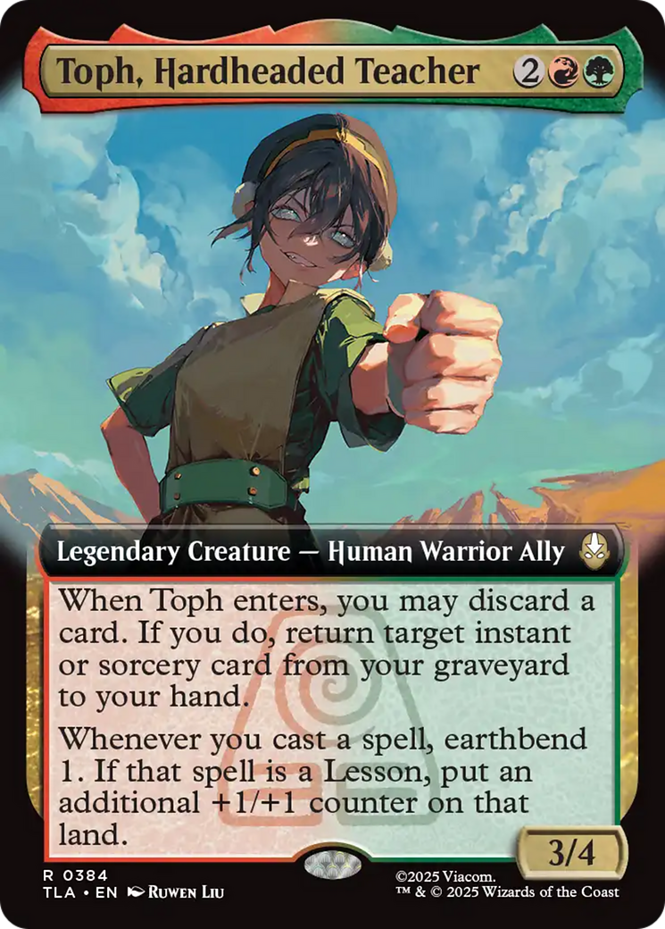 Toph, Hardheaded Teacher - Rare Legendary Creature — Human Warrior Ally card from Avatar: The Last Airbender