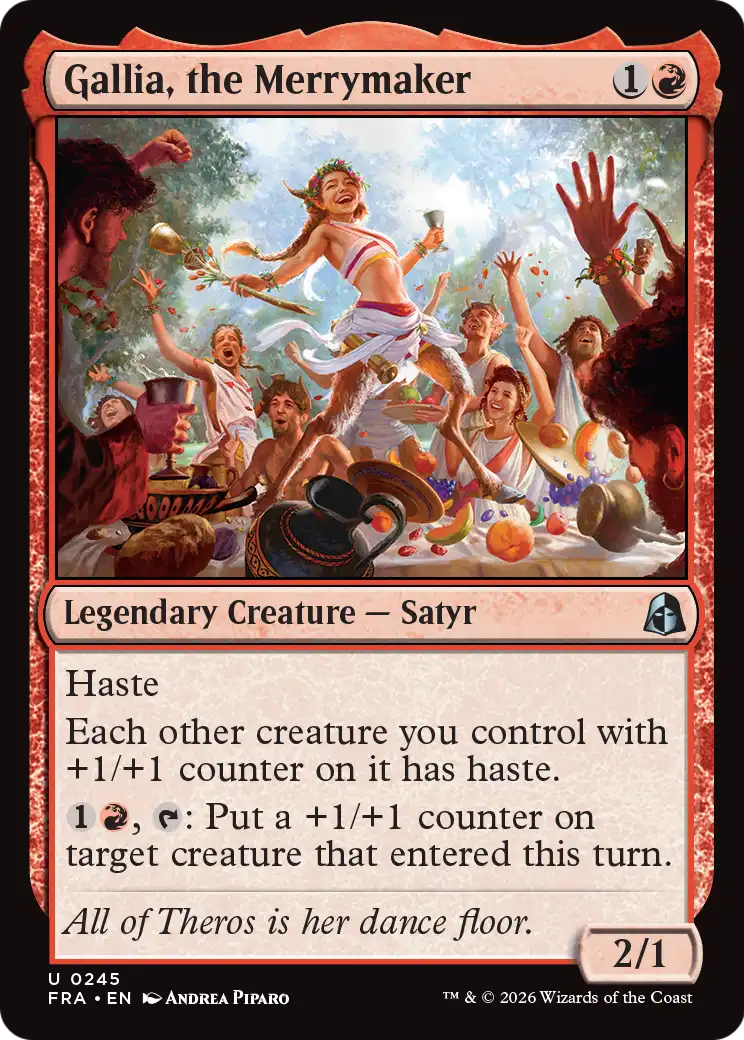 Gallia, the Merrymaker - Uncommon Legendary Creature — Satyr card from Reality Fracture