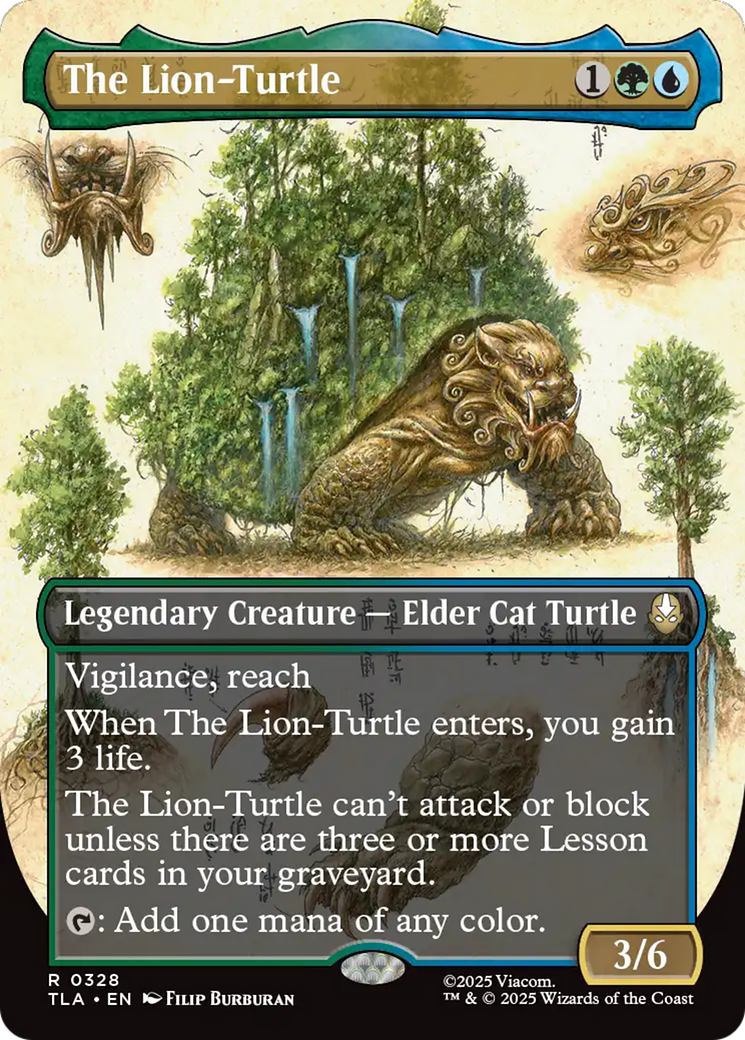 The Lion-Turtle - Rare Legendary Creature — Elder Cat Turtle card from Avatar: The Last Airbender