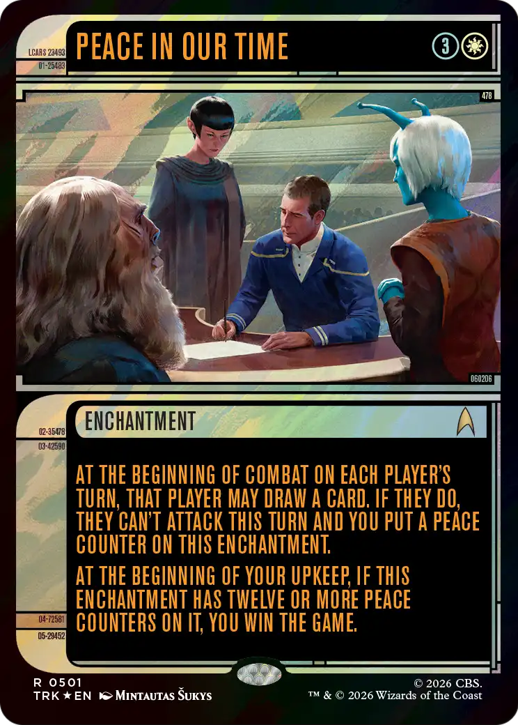 Peace in Our Time - Rare Enchantment card from Star Trek