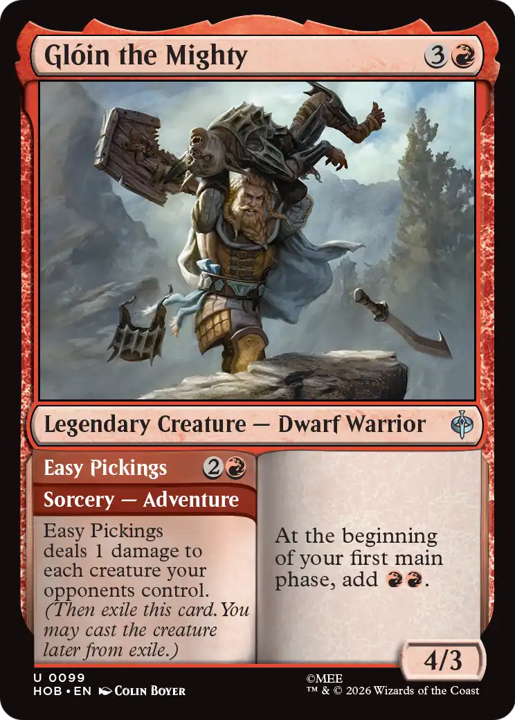 Glóin the Mighty // Easy Pickings - Uncommon Legendary Creature — Dwarf Warrior card from The Hobbit
