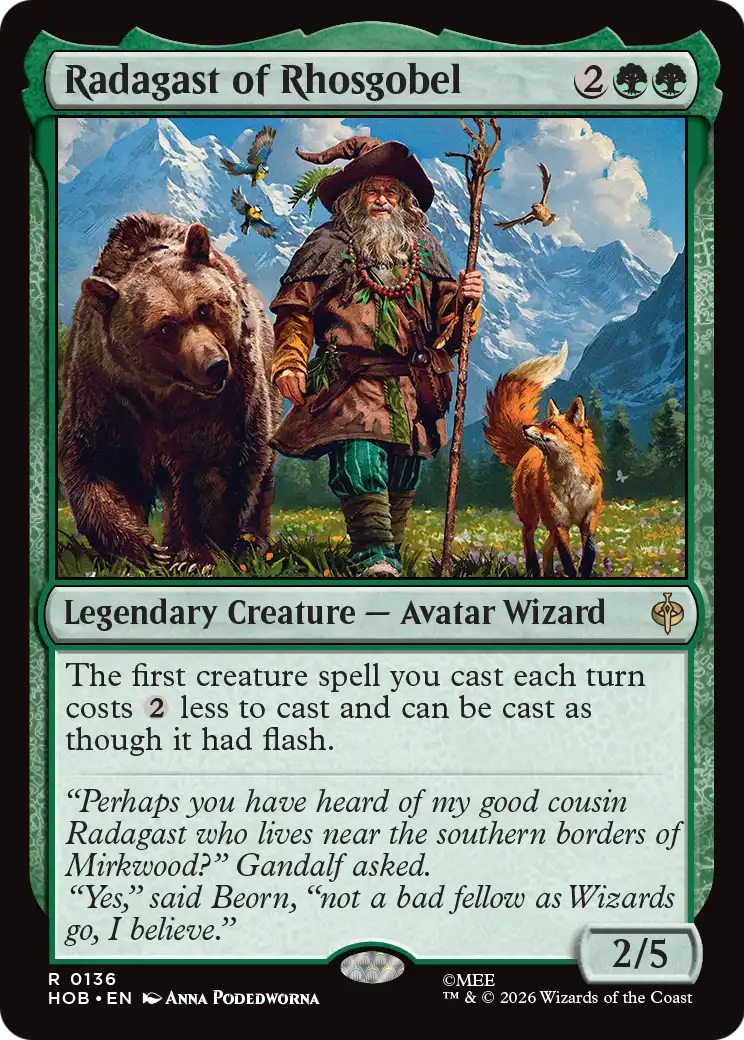Radagast of Rhosgobel - Rare Legendary Creature — Avatar Wizard card from The Hobbit