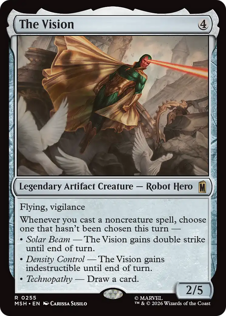 The Vision - Rare Legendary Artifact Creature — Robot Hero card from Marvel Super Heroes