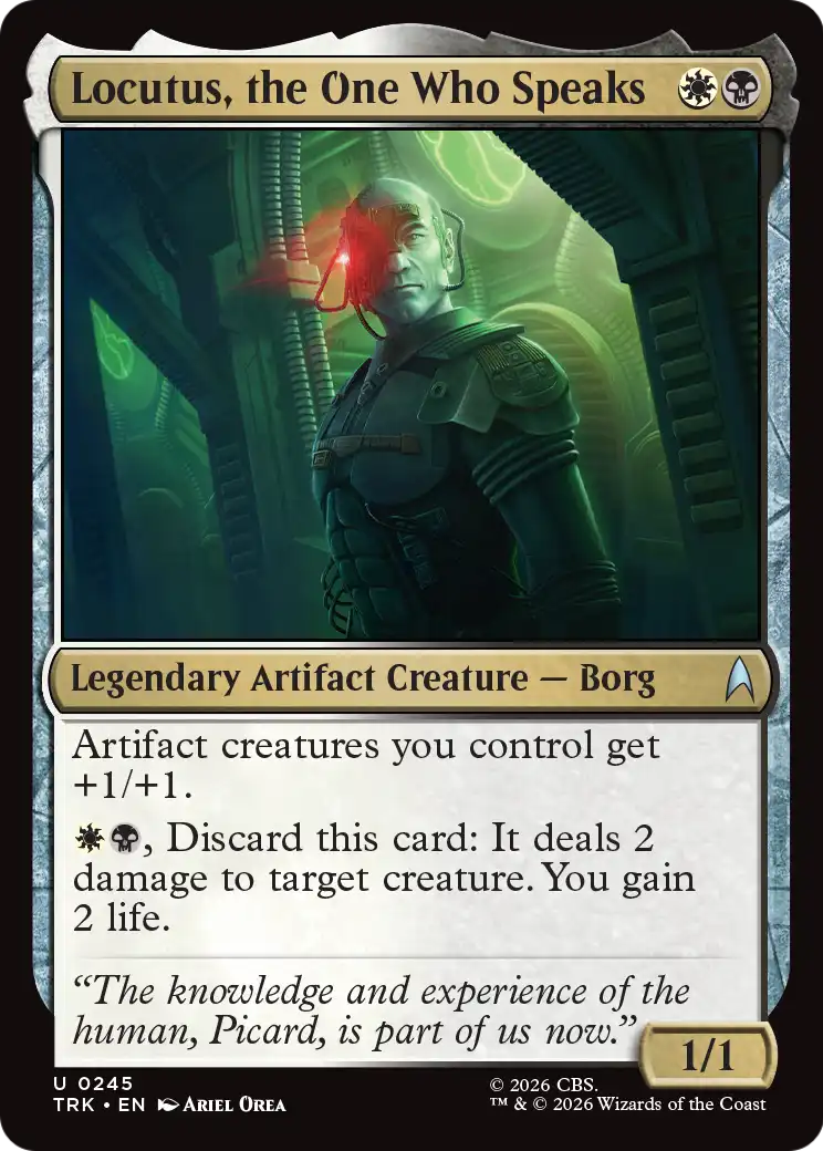 Locutus, the One Who Speaks - Uncommon Legendary Artifact Creature — Borg card from Star Trek