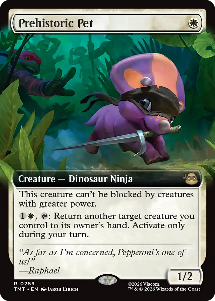 Prehistoric Pet - Rare Creature — Dinosaur Ninja card from Teenage Mutant Ninja Turtles
