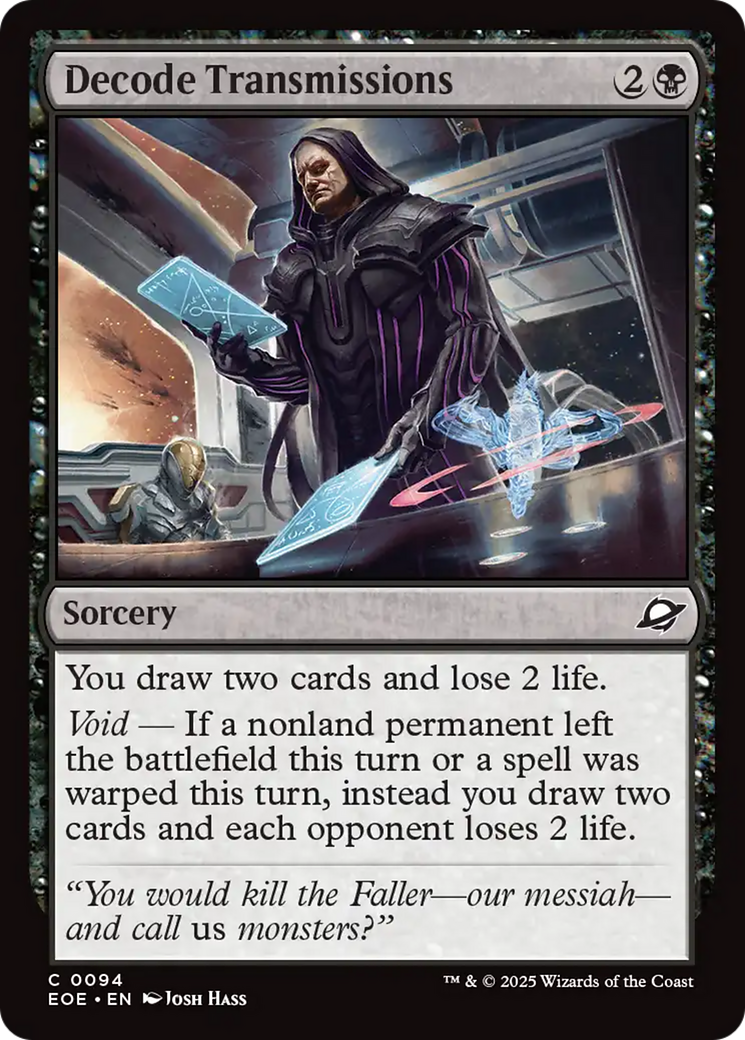 Decode Transmissions - Common Sorcery card from Edge of Eternities