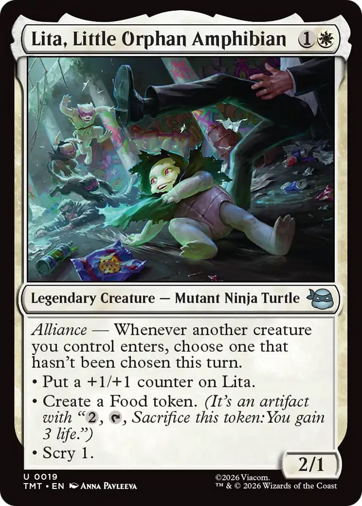 Lita, Little Orphan Amphibian - Uncommon Legendary Creature — Mutant Ninja Turtle card from Teenage Mutant Ninja Turtles