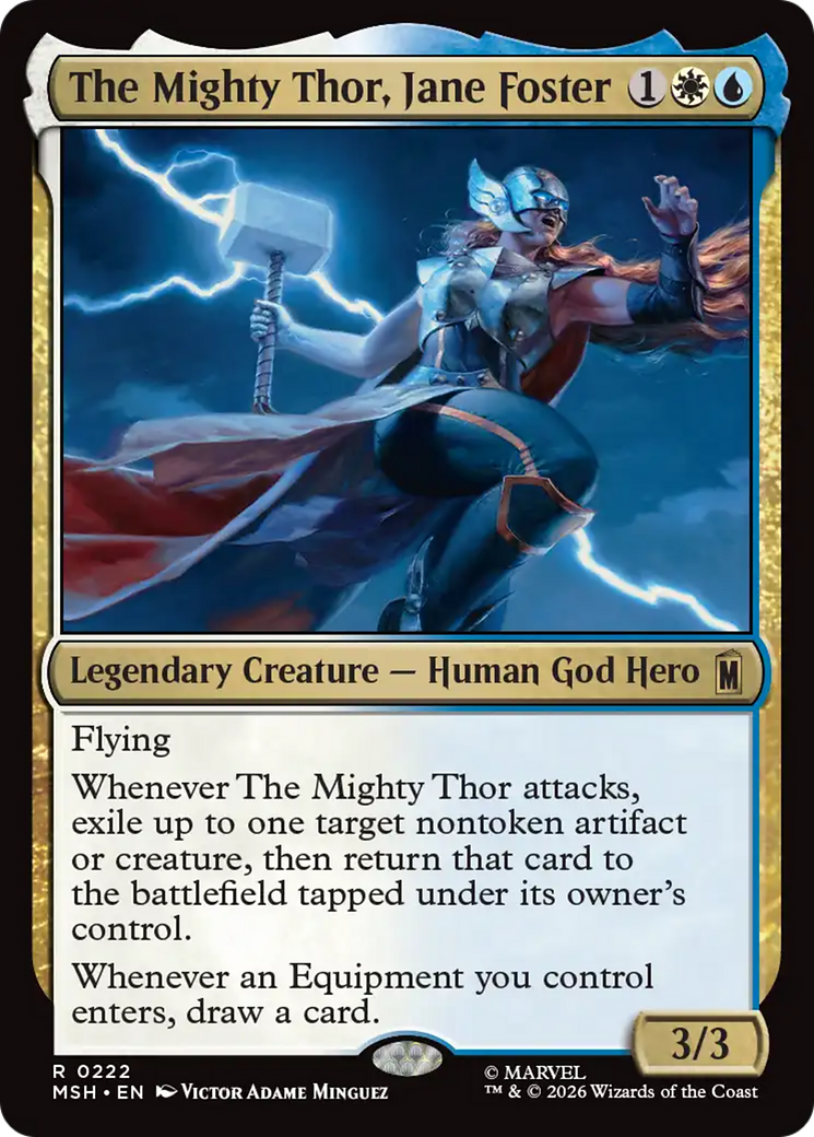The Mighty Thor, Jane Foster - Rare Legendary Creature — Human God Hero card from Marvel Super Heroes