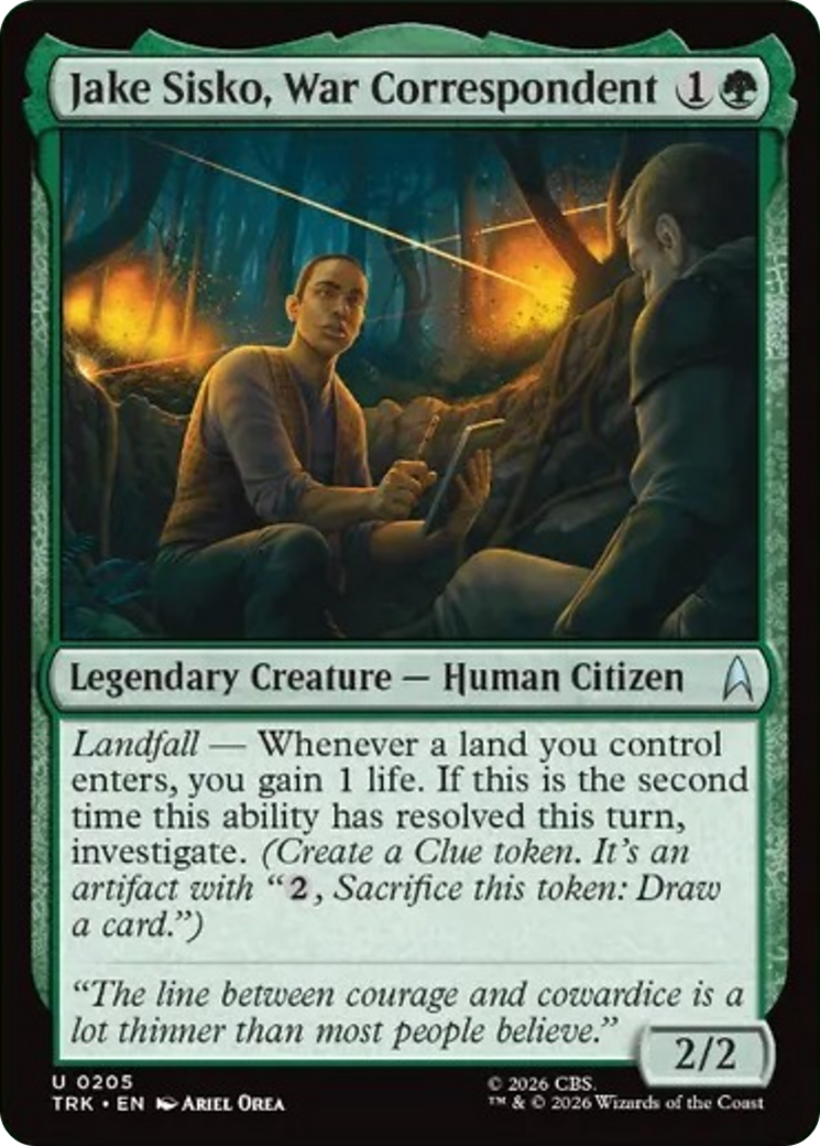 Jake Sisko, War Correspondent - Uncommon Legendary Creature — Human Citizen card from Star Trek