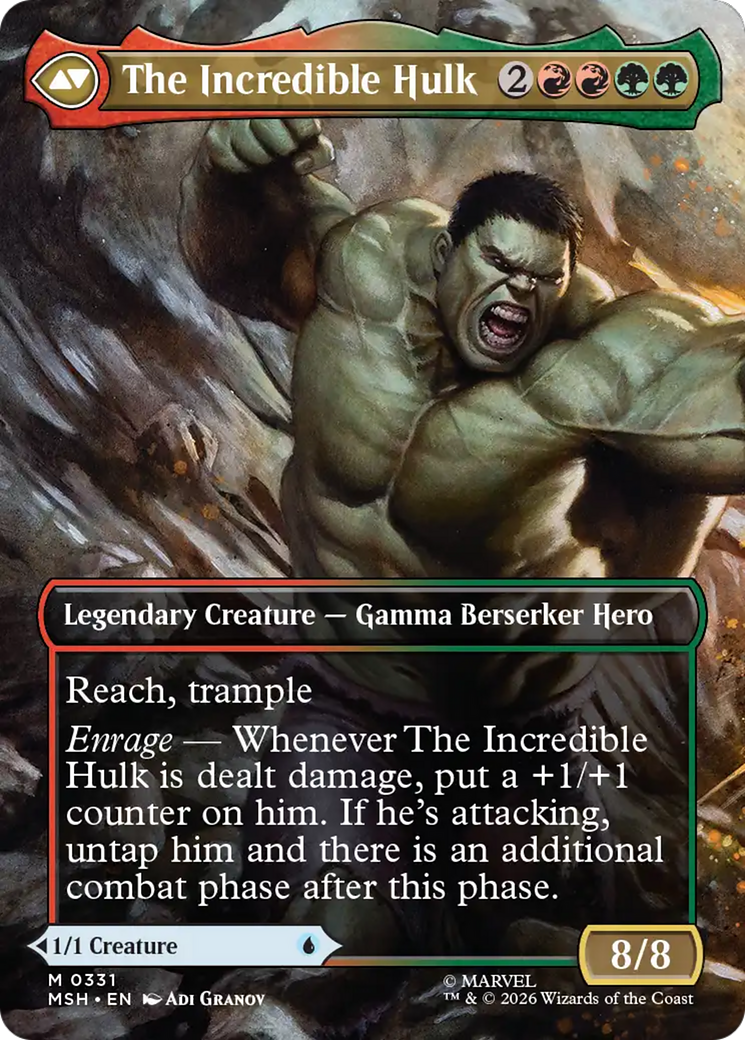 Back face of Bruce Banner // The Incredible Hulk - Legendary Creature — Human Scientist Hero card