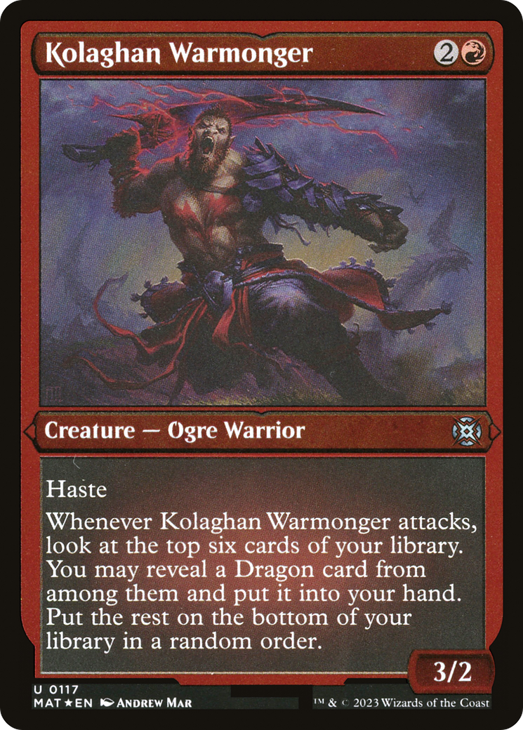 Kolaghan Warmonger - Uncommon Creature — Ogre Warrior card from March of the Machine: The Aftermath