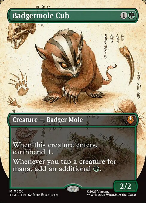 Badgermole Cub - Mythic rare card from Avatar: The Last Airbender