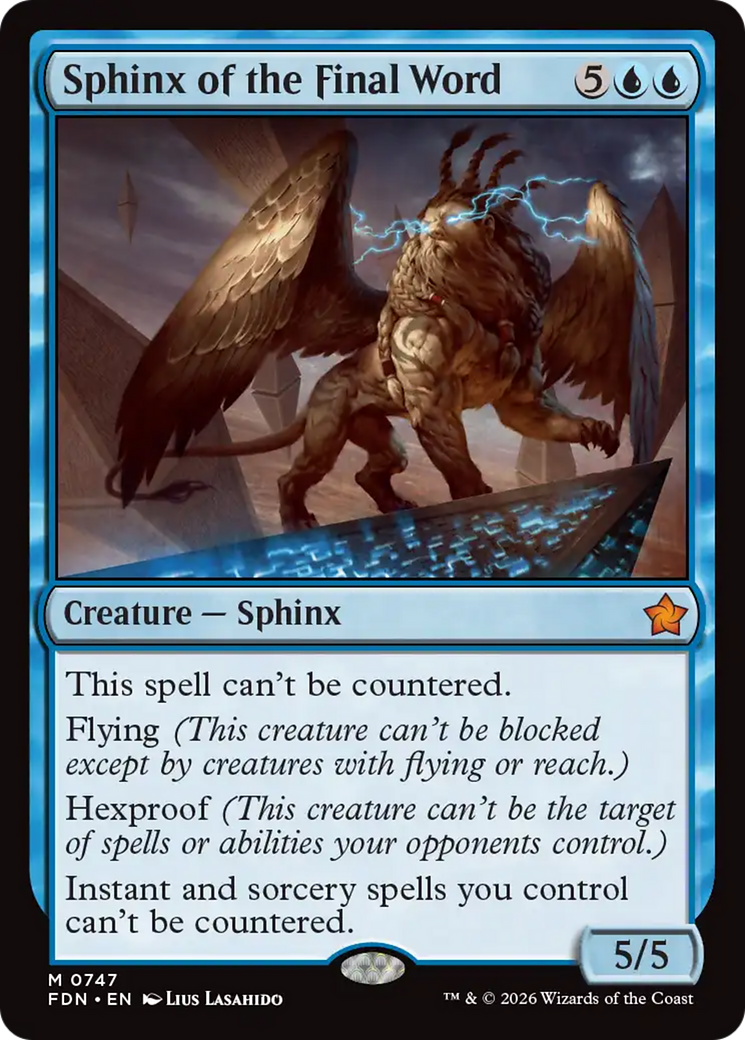 Sphinx of the Final Word - Mythic Creature — Sphinx card from Foundations