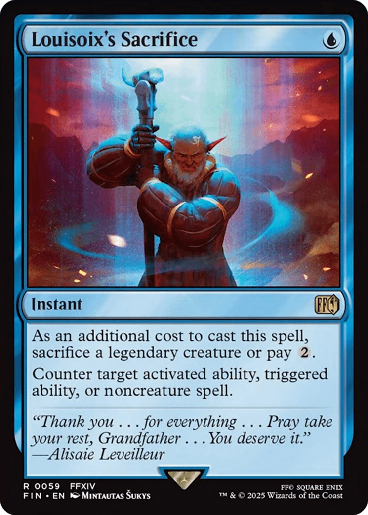 Louisoix's Sacrifice - Rare Instant card from Final Fantasy