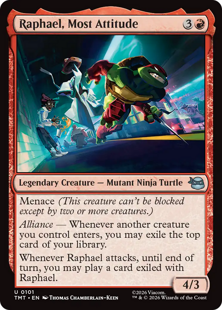Raphael, Most Attitude - Uncommon Legendary Creature — Mutant Ninja Turtle card from Teenage Mutant Ninja Turtles