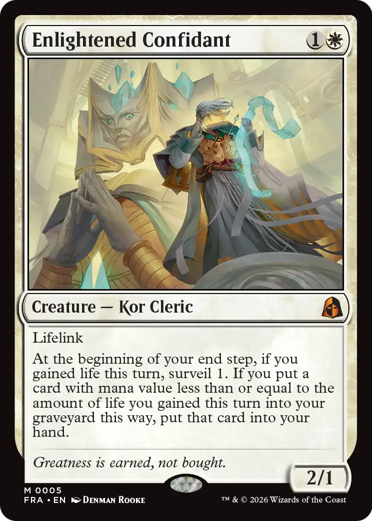 Enlightened Confidant - Mythic Creature — Kor Cleric card from Reality Fracture