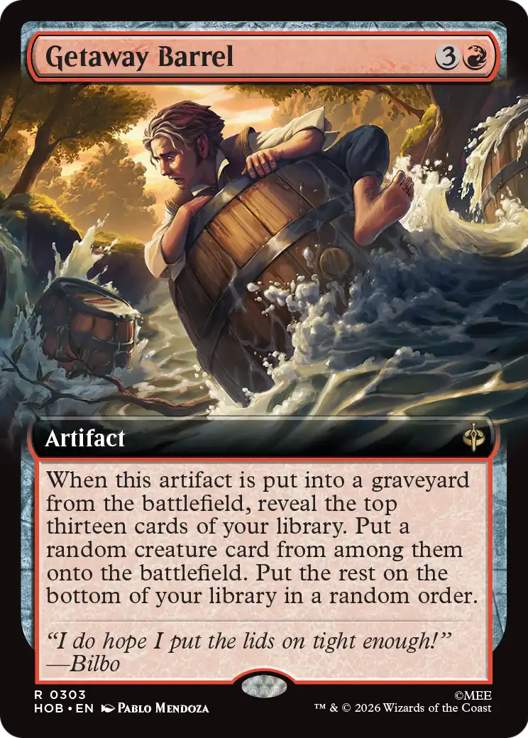 Getaway Barrel - Rare Artifact card from The Hobbit