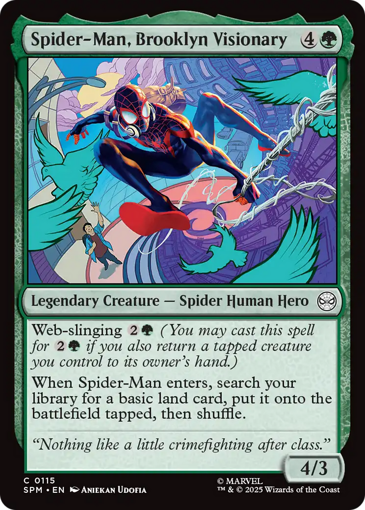 Spider-Man, Brooklyn Visionary - Common Legendary Creature — Spider Human Hero card from Marvel's Spider-Man