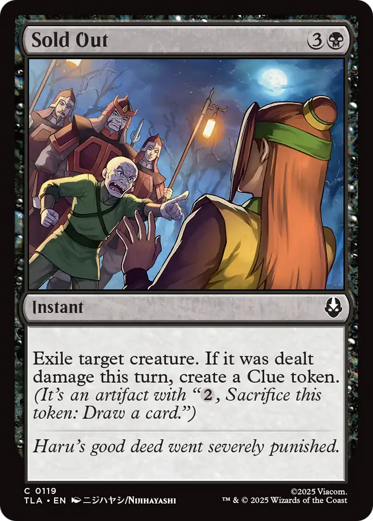 Sold Out - Common Instant card from Avatar: The Last Airbender