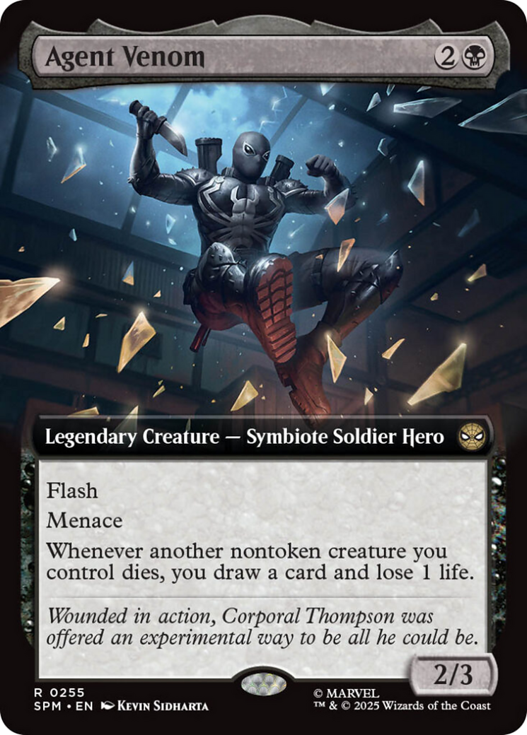 Agent Venom - Rare Legendary Creature — Symbiote Soldier Hero card from Marvel's Spider-Man