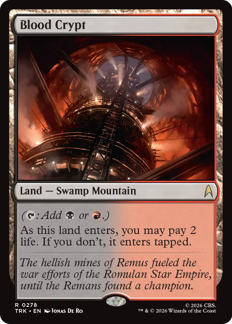 Blood Crypt - Rare Land — Swamp Mountain card from Star Trek