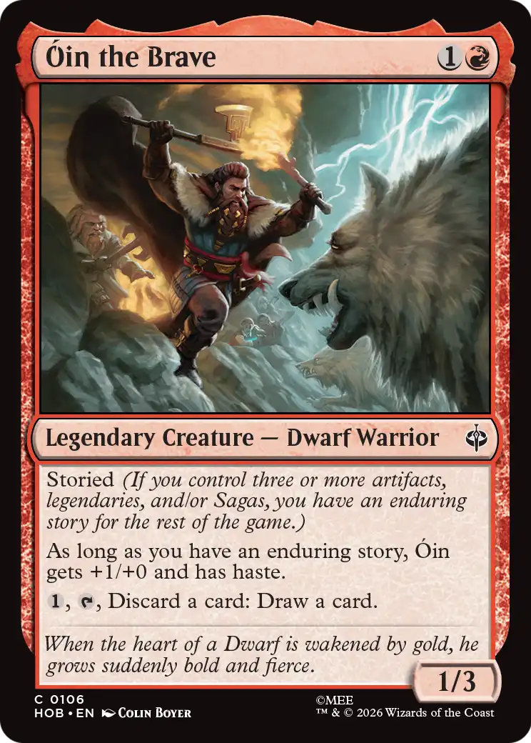 Óin the Brave - Common Legendary Creature — Dwarf Warrior card from The Hobbit