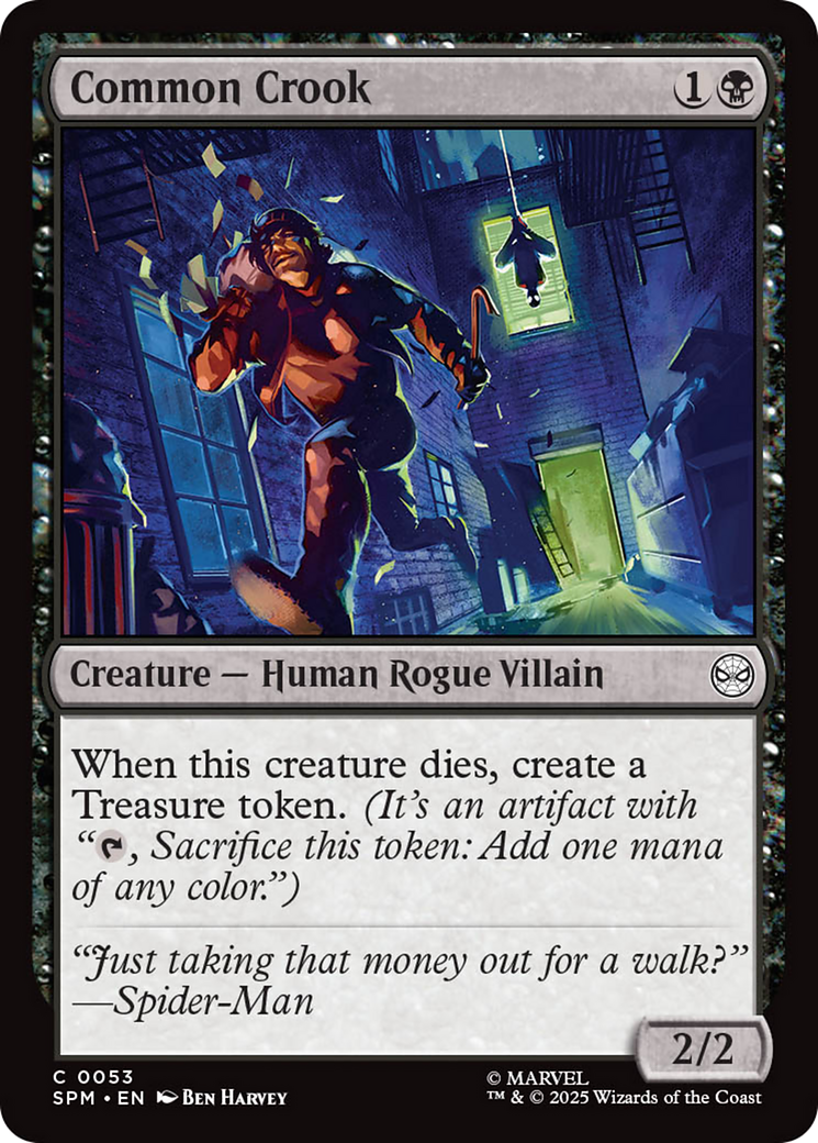 Common Crook - Common Creature — Human Rogue Villain card from Marvel's Spider-Man