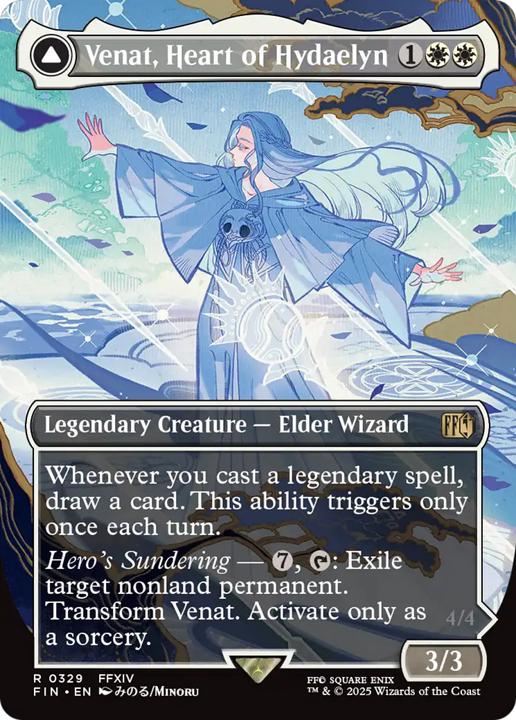 Venat, Heart of Hydaelyn // Hydaelyn, the Mothercrystal - Rare Legendary Creature — God card from Final Fantasy