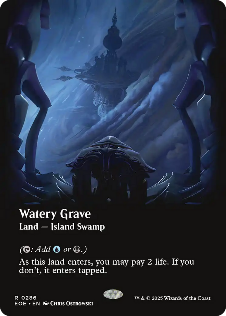 Watery Grave - Rare Land — Island Swamp card from Edge of Eternities