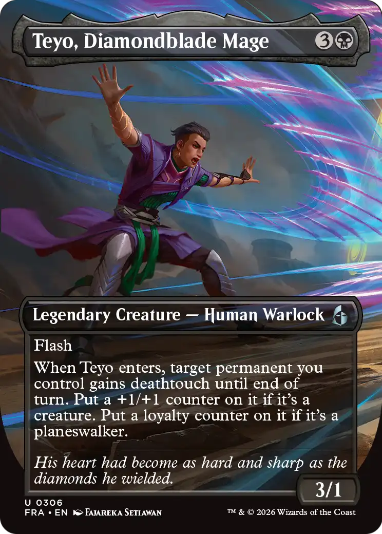 Teyo, Diamondblade Mage - Uncommon Legendary Creature — Human Warlock card from Reality Fracture