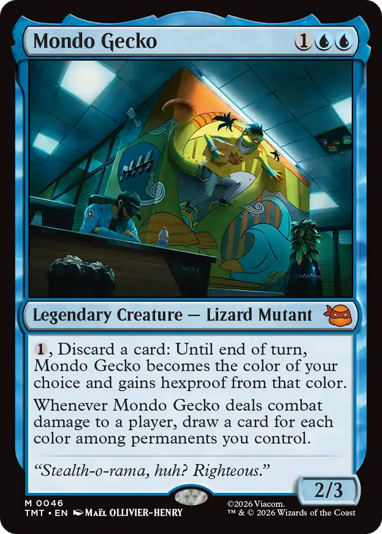 Mondo Gecko - Mythic Legendary Creature — Lizard Mutant card from Teenage Mutant Ninja Turtles