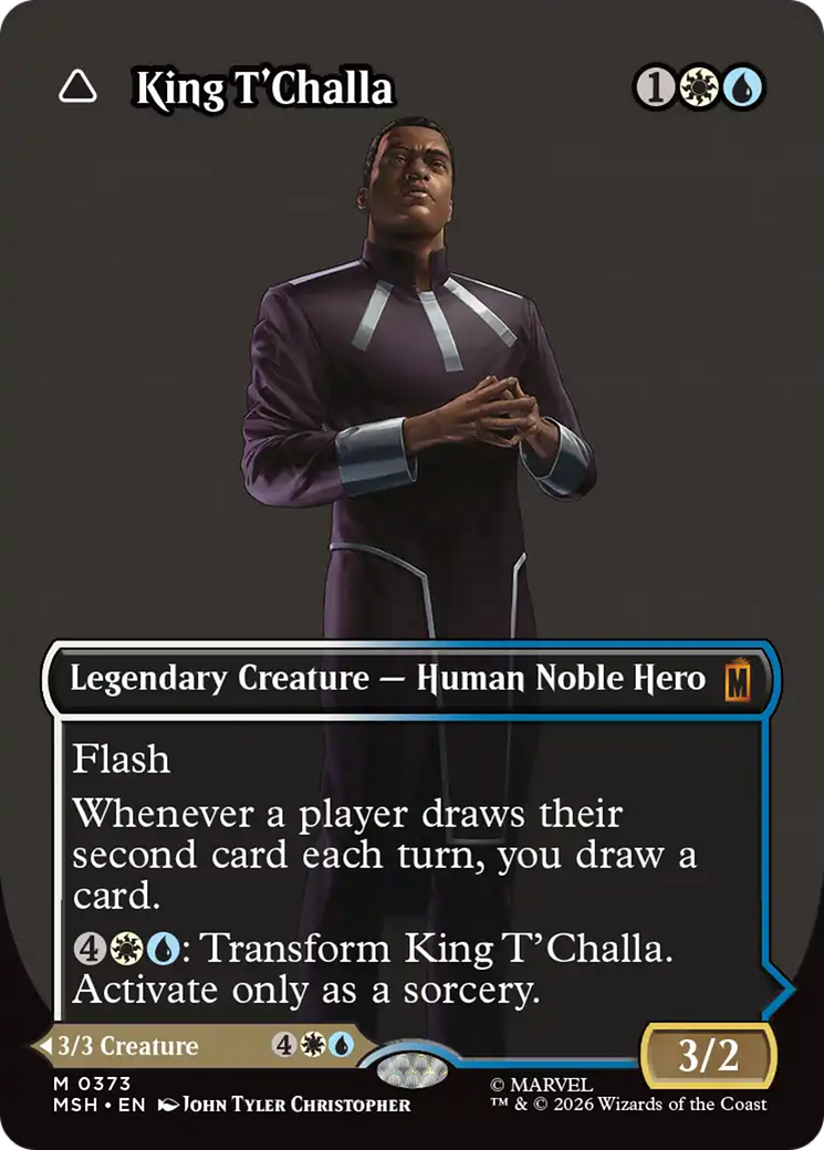 King T'Challa // Black Panther, Hope Enduring - Mythic Legendary Creature — Human Noble Hero card from Marvel Super Heroes