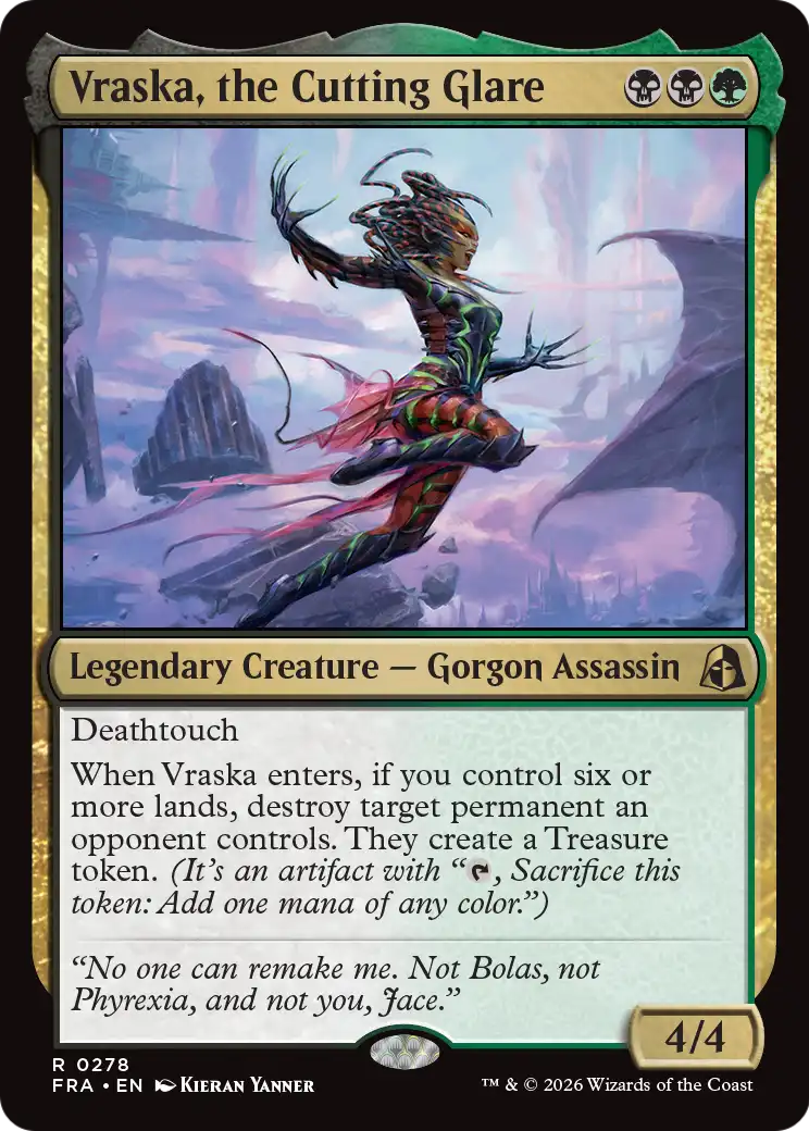 Vraska, the Cutting Glare - Rare Legendary Creature — Gorgon Assassin card from Reality Fracture