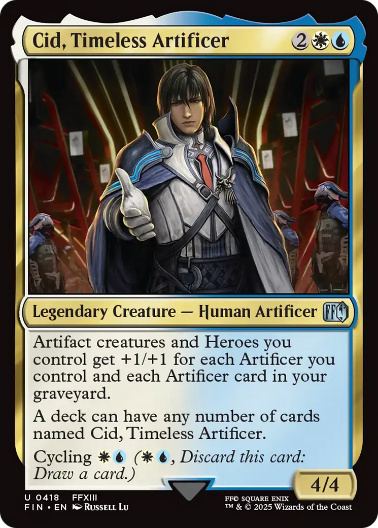 Cid, Timeless Artificer - Uncommon Legendary Creature — Human Artificer card from Final Fantasy