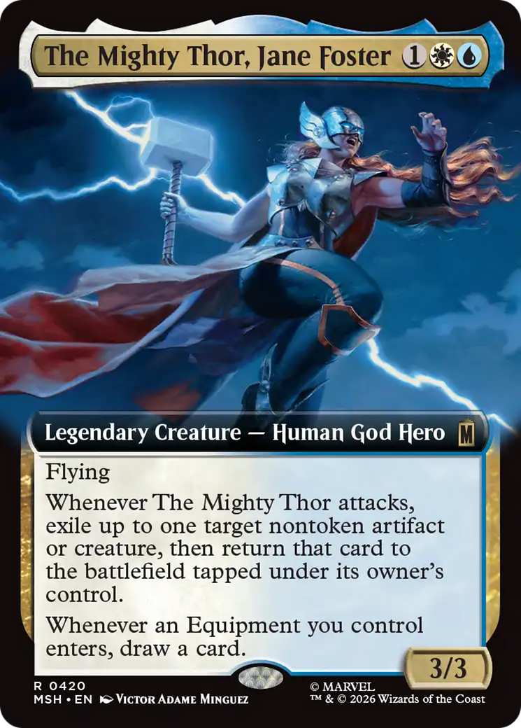 The Mighty Thor, Jane Foster - Rare Legendary Creature — Human God Hero card from Marvel Super Heroes