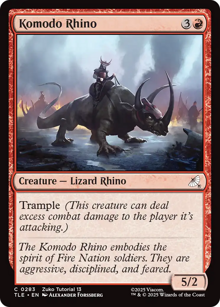 Komodo Rhino - Common Creature — Lizard Rhino card from Avatar: The Last Airbender Eternal