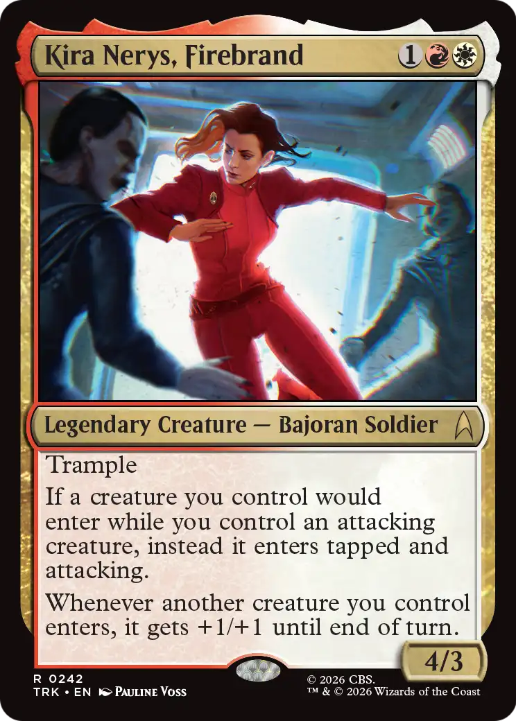 Kira Nerys, Firebrand - Rare Legendary Creature — Bajoran Soldier card from Star Trek