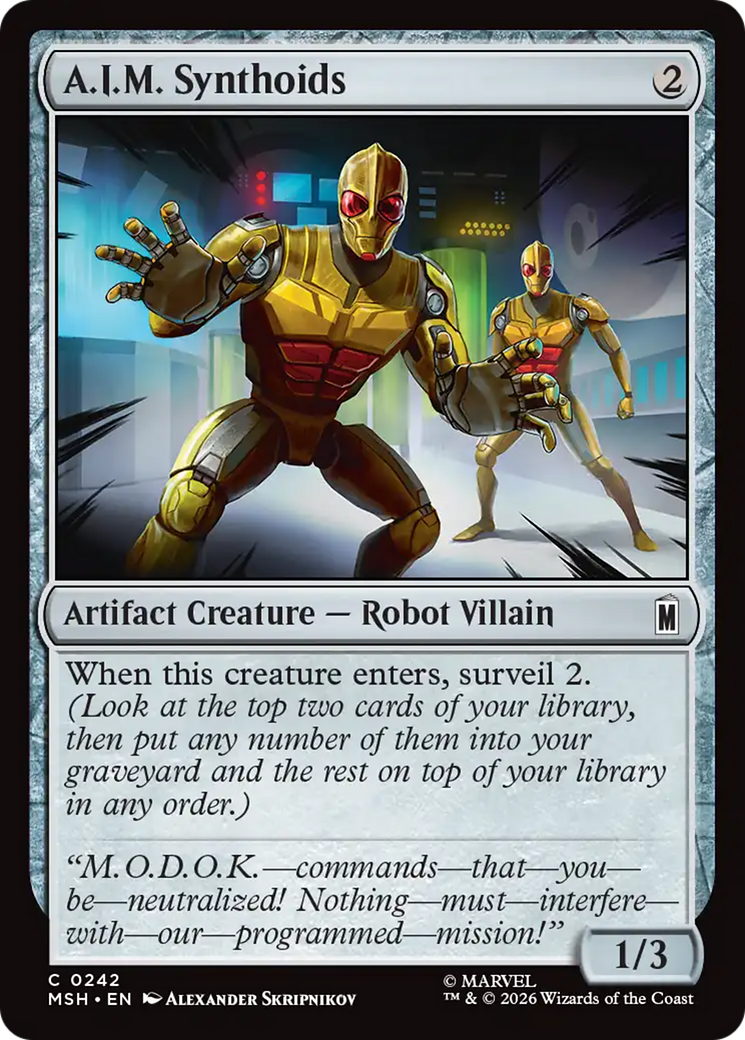 A.I.M. Synthoids - Common Artifact Creature — Robot Villain card from Marvel Super Heroes