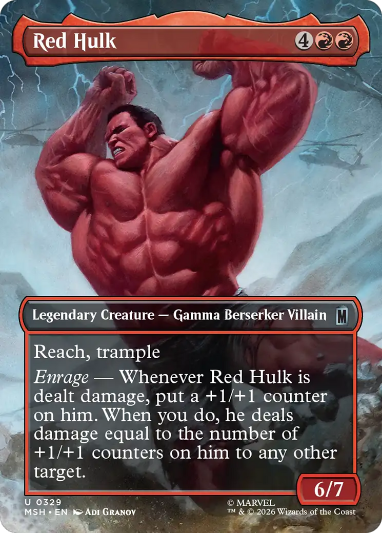 Red Hulk - Uncommon Legendary Creature — Gamma Berserker Villain card from Marvel Super Heroes