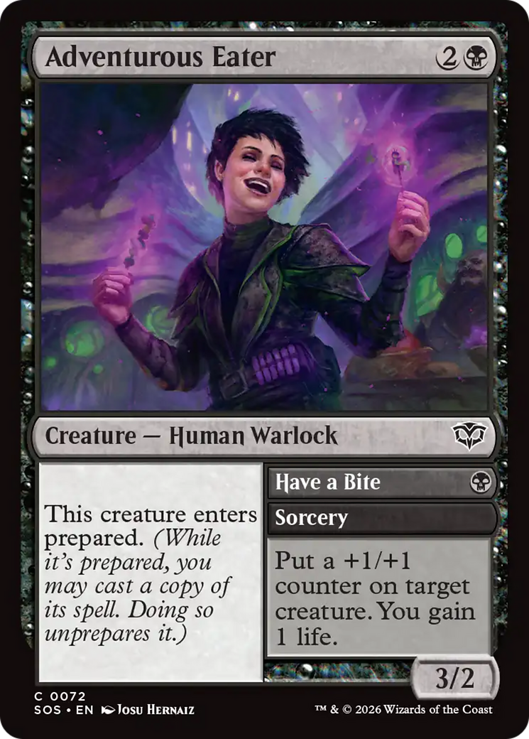Adventurous Eater // Have a Bite - Common Creature — Human Warlock card from Secrets of Strixhaven