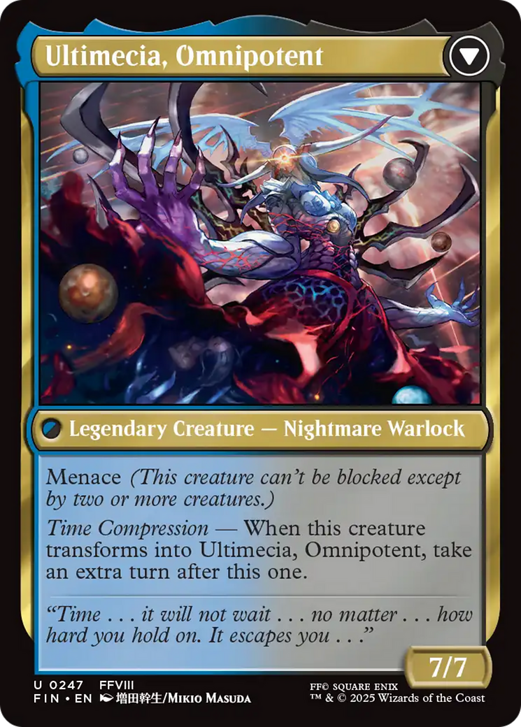 Back face of Ultimecia, Time Sorceress // Ultimecia, Omnipotent - Legendary Creature — Nightmare Warlock card