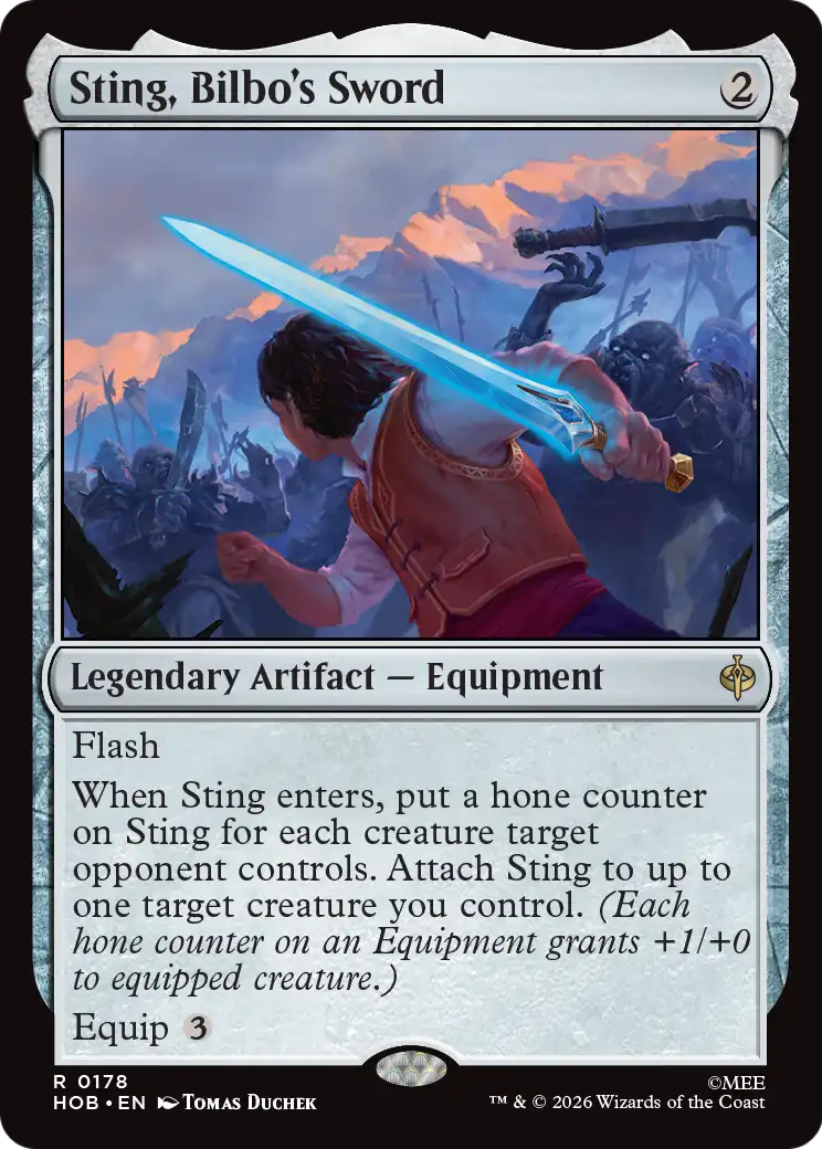 Sting, Bilbo's Sword - Rare Legendary Artifact — Equipment card from The Hobbit