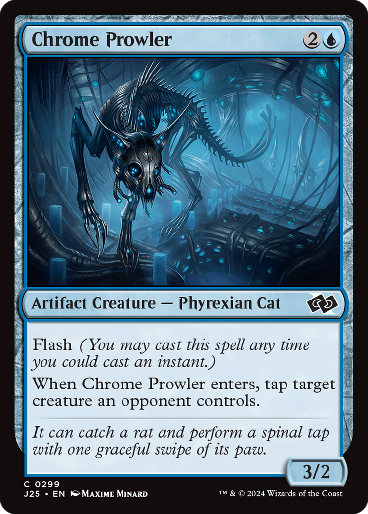 Chrome Prowler - Common Artifact Creature — Phyrexian Cat card from Foundations Jumpstart