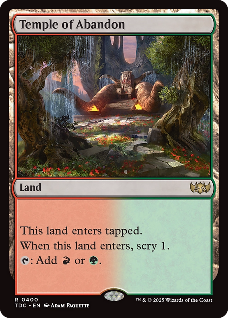 Temple of Abandon - Rare Land card from Tarkir: Dragonstorm Commander