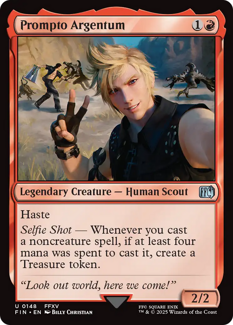 Prompto Argentum - Uncommon Legendary Creature — Human Scout card from Final Fantasy