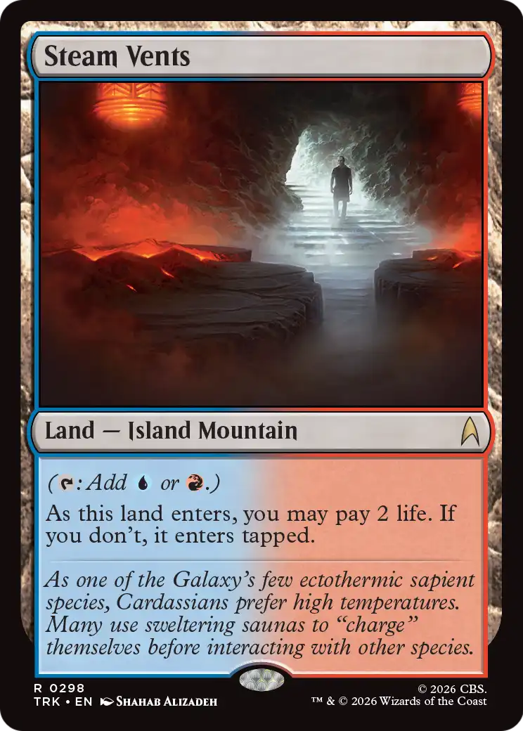 Steam Vents - Rare Land — Island Mountain card from Star Trek